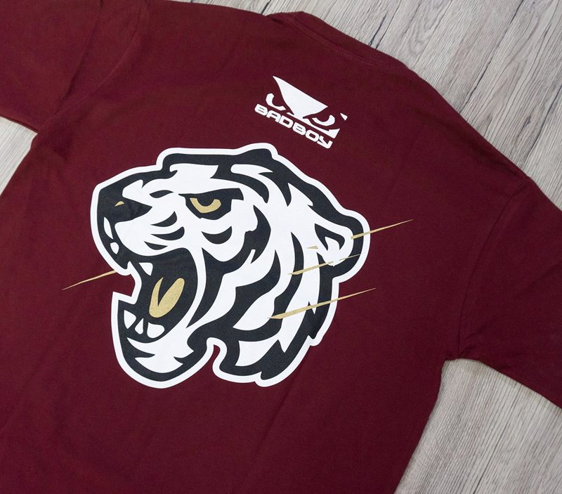 BAD BOY tiger Tshirt -burgundy